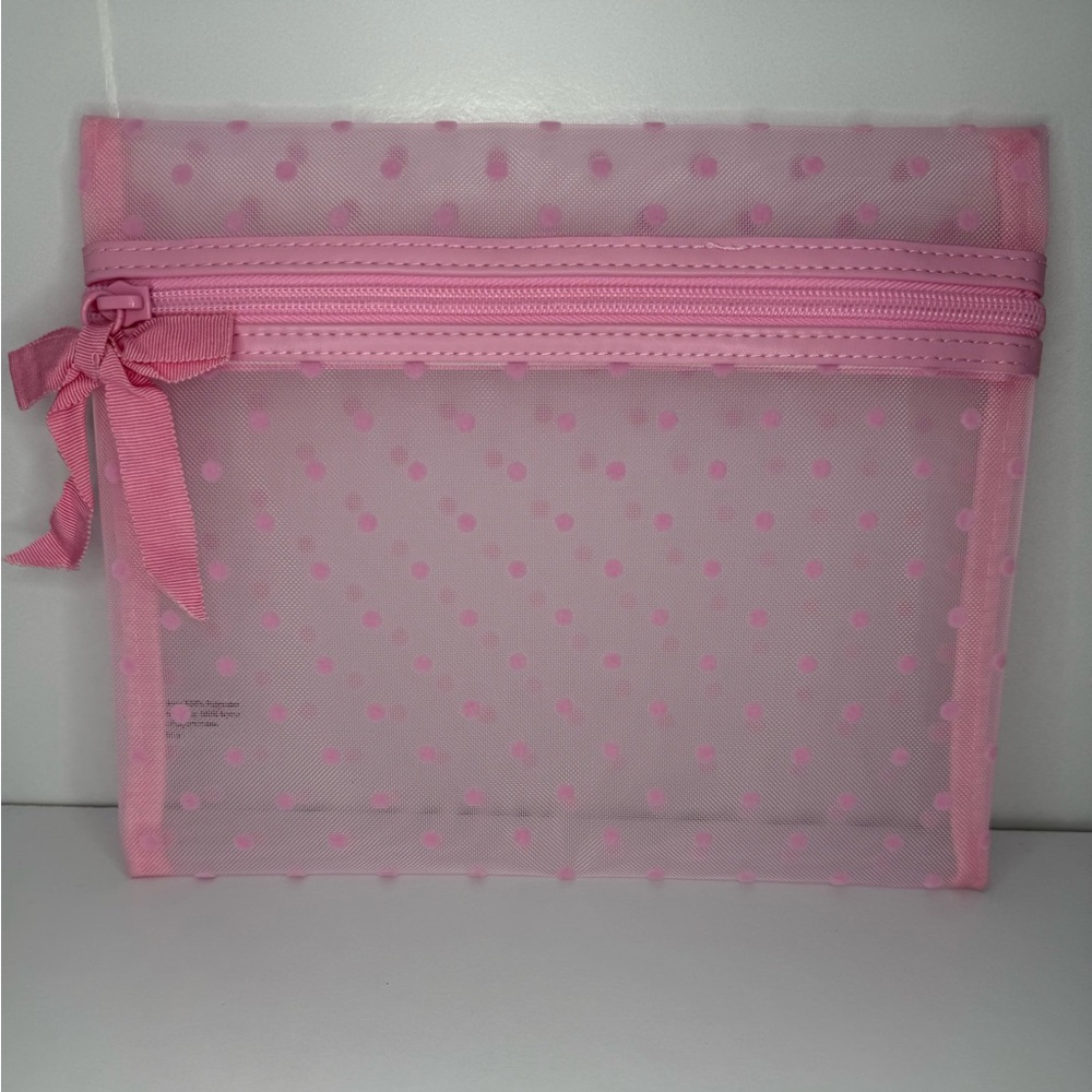 Ulta Pink Polka Dot Mesh Pouch